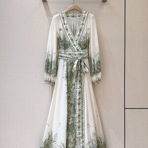 Zimmermann lantern sleeve wrap midi dress